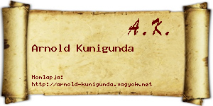 Arnold Kunigunda névjegykártya